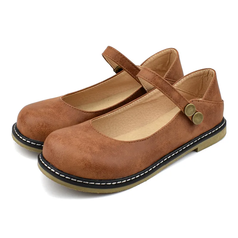 Light Brown Odetina Весна-Лето Мэри Джейн Обувь Для Женщин Круглый Носок Удобная плоская Женская Мода Девушка Два Пути Носить Обувь Большой Размер 43 - Цвет: Light Brown
