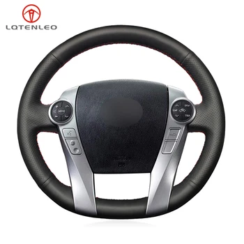 

LQTENLEO Black Artificial Leather Steering Wheel Cover for Toyota Prius 30(XW30) 2009-2015 Prius C(US) V(US) 2012-2017 Aqua 2014