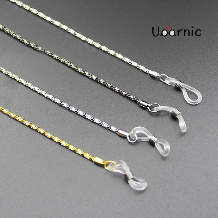 Шнурок для очков мужской/женский золотистый/серебристый/серый на металлической