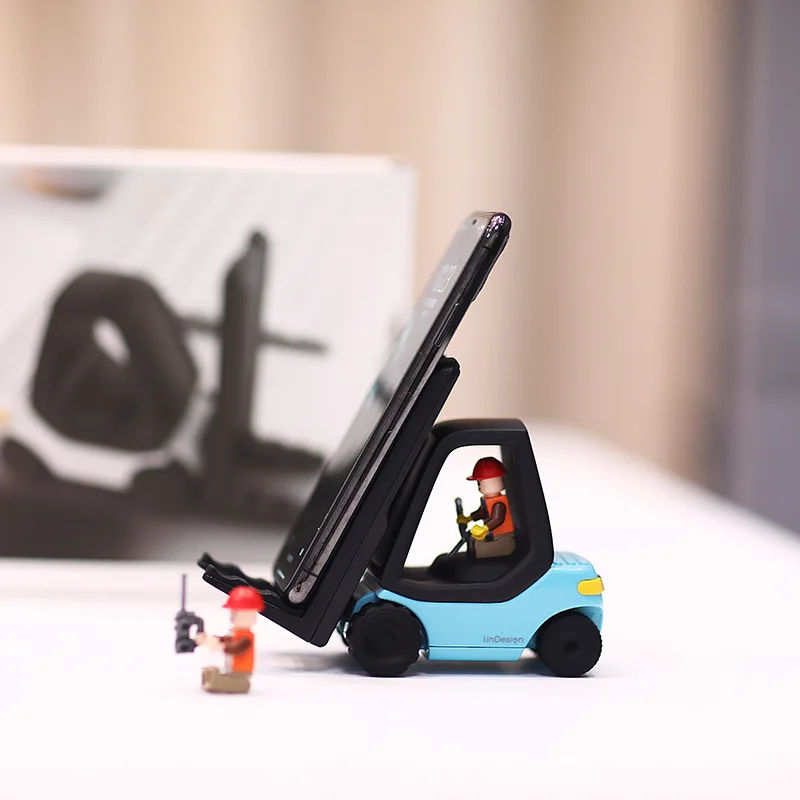 Forklift Desktop Car Mobile Phone Holder Creative Fast Charge Universal Base IPhone Wireless Charger Xiaomi for Redmi Note 11 phone wireless charger