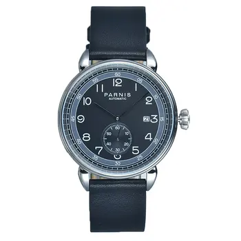 

Casual Parnis 42mm black dial silver marks self-winding movement mechanical men's wrist watches