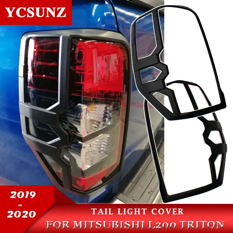 Powerwarauto Set Tail Lamps Light Cover Trim for Mitsubishi L200 Triton Medium Chrome 