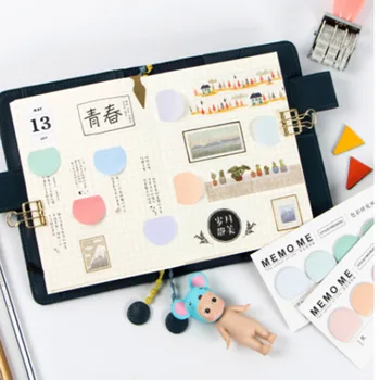 

Round Colorful Self-Adhesive Memo Pad Sticky Notes Bookmark School Office Supply