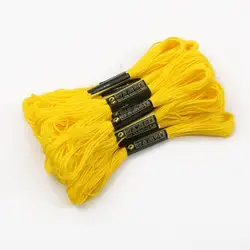 Vibrant Embroidery & Craft Thread - 7.5M Colorful Cotton Polyester Blend - 50pcs (Yellow)
