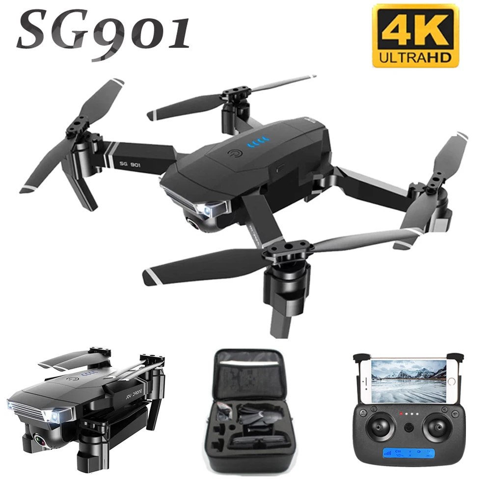 

SG901 Mini RC Drone with Dual Camera 4K HD Professional Dron Optical Flow Foldable RC Quadcopter FPV WIFI 1080P Camera Drone Toy