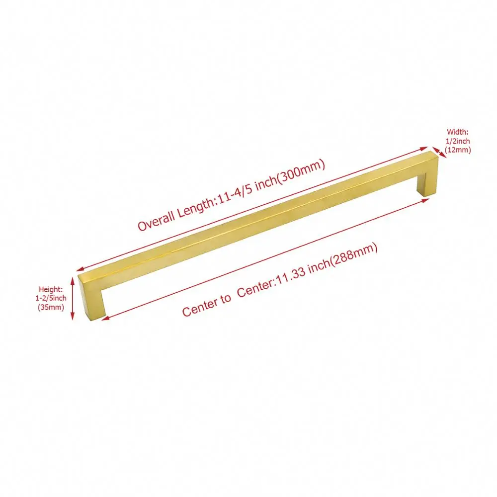 Hole centers288mm 10 упаковок золотые ручки для ящиков Ручки J12GD "~ 13" кухонный шкаф ручки для ванной комнаты аппаратные ручки ящика из нержавеющей стали - Цвет: Hole centers288mm