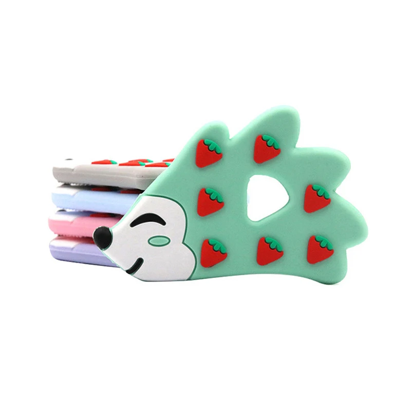 

New Food Grade Silicone Teethers DIY Animal Hedgehog Baby Teether Infant Baby Silicone Charms Kids Teething Gift Toddler Toys
