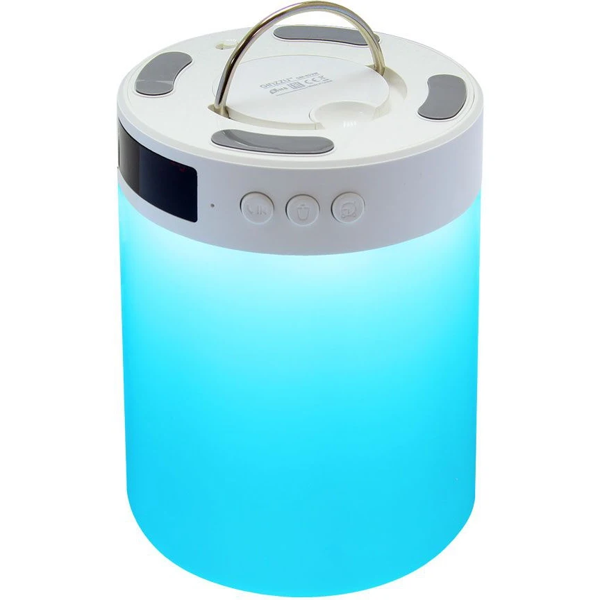 Колонка порт. Ginzzu GM-893W белый 5W 1.0 BT/3.5Jack 1800mAh