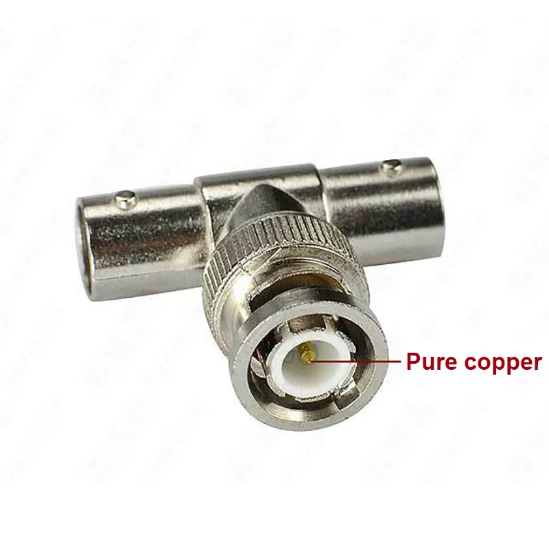 2pcs/Lot BNC Male Plug to 2 BNC Female Jacks Straight Convert Connector T Adapter BNC Q9 Connector 3 Way Splitter