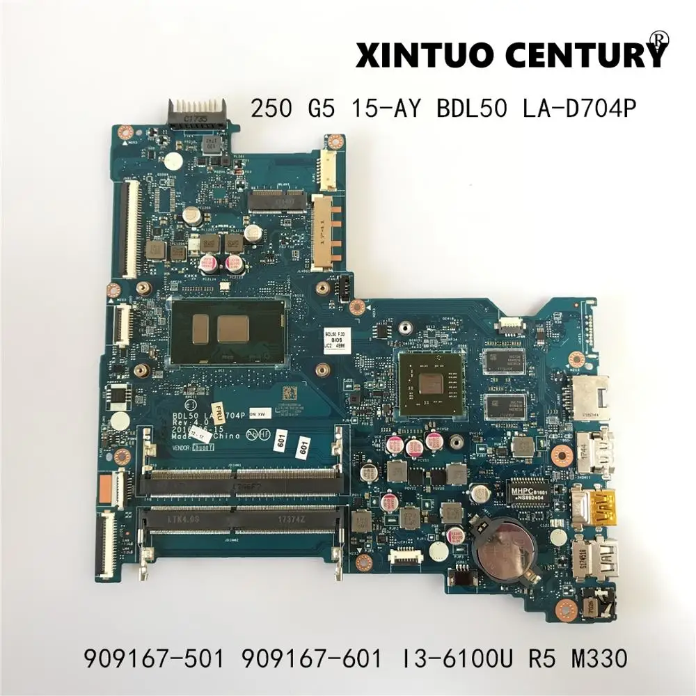 909167 501 601 для HP 15 AY 250 G5 Материнская плата ноутбука BDL50 LA D704P с i3 6006U 216 0867071 2G GPU 100%