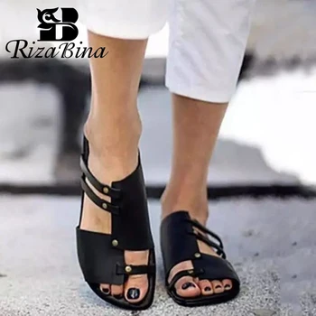 

RIZABINA Size 35-43 Women Flats Slippers Fashion Summer Shoes Woman Casual Daily At Home Lady Flip Flop Outdoor Street Footwear