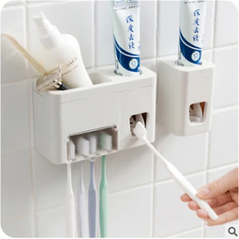 

Automatic Toothpaste Squeezer Wall Mounted Toothpaste Holder Toothbrush Holder Lazy Toothpaste Distributor Bathroom Accessories