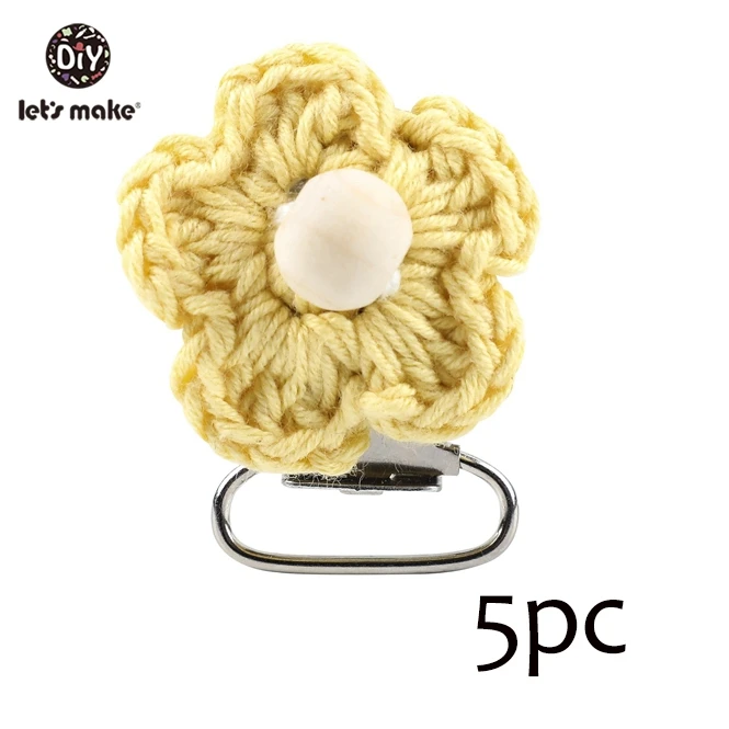 yellow 5pc Let's Make 1 шт., цепочка для соски, безопасная цепочка для прорезывания зубов, детский зубопрорезыватель, экологически чистые зажимы для соски, держатель для цепи, Детские зажимы для одеяла - Цвет: yellow 5pc