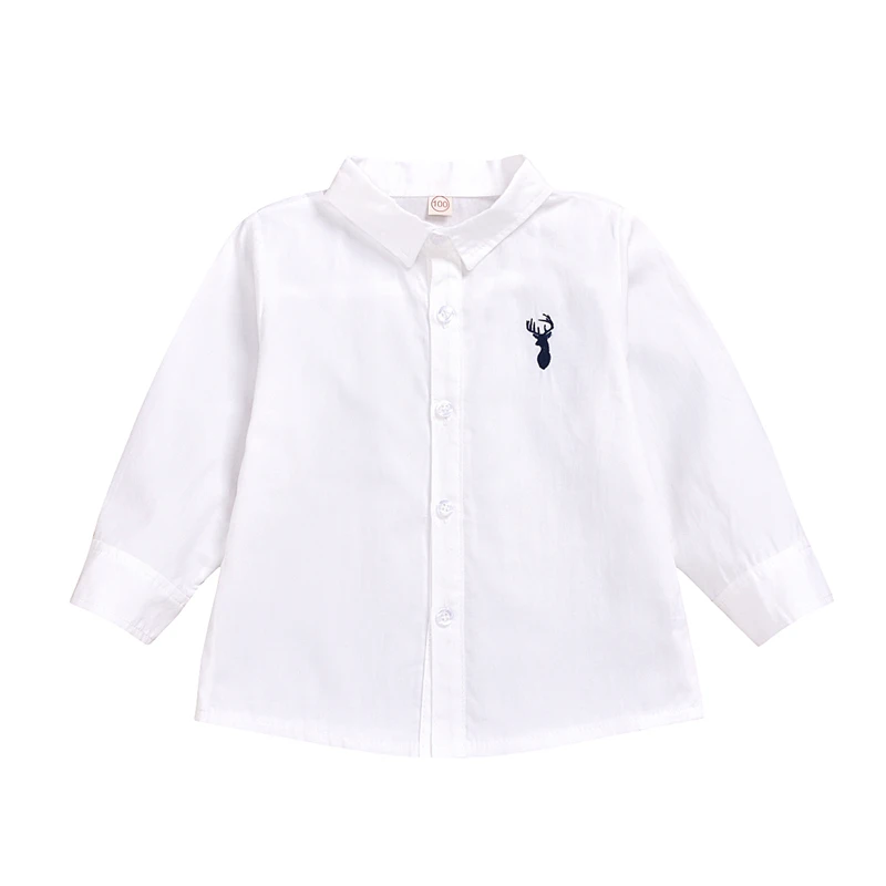 Белая рубашка для мальчиков классические рубашки с длинными - Цена: 