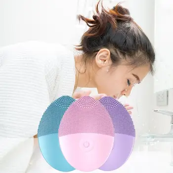 

Electric Silicone Face Cleansing Brush Deep Washing Skin Face Cleansing Electric Cleanser Brush Massage Cleanser Q6W1