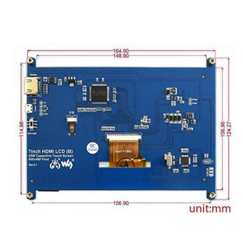 Waveshare 7 дюймов HDMI lcd(B) емкостный пресс-экран 800x480 для Raspberry Pi поддержка Windows10/8,1/8/7