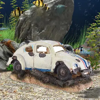 

1Pcs Fish Tank Underwater Landscape Artificial Car House Decoration Aquarium Ornament Resin Craft Ornament