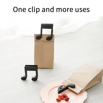 

2pcs Notes Clothespins Food Bag Windproof Black ABS Household Sealing Small Office Clip Photo Music Notation Pegs