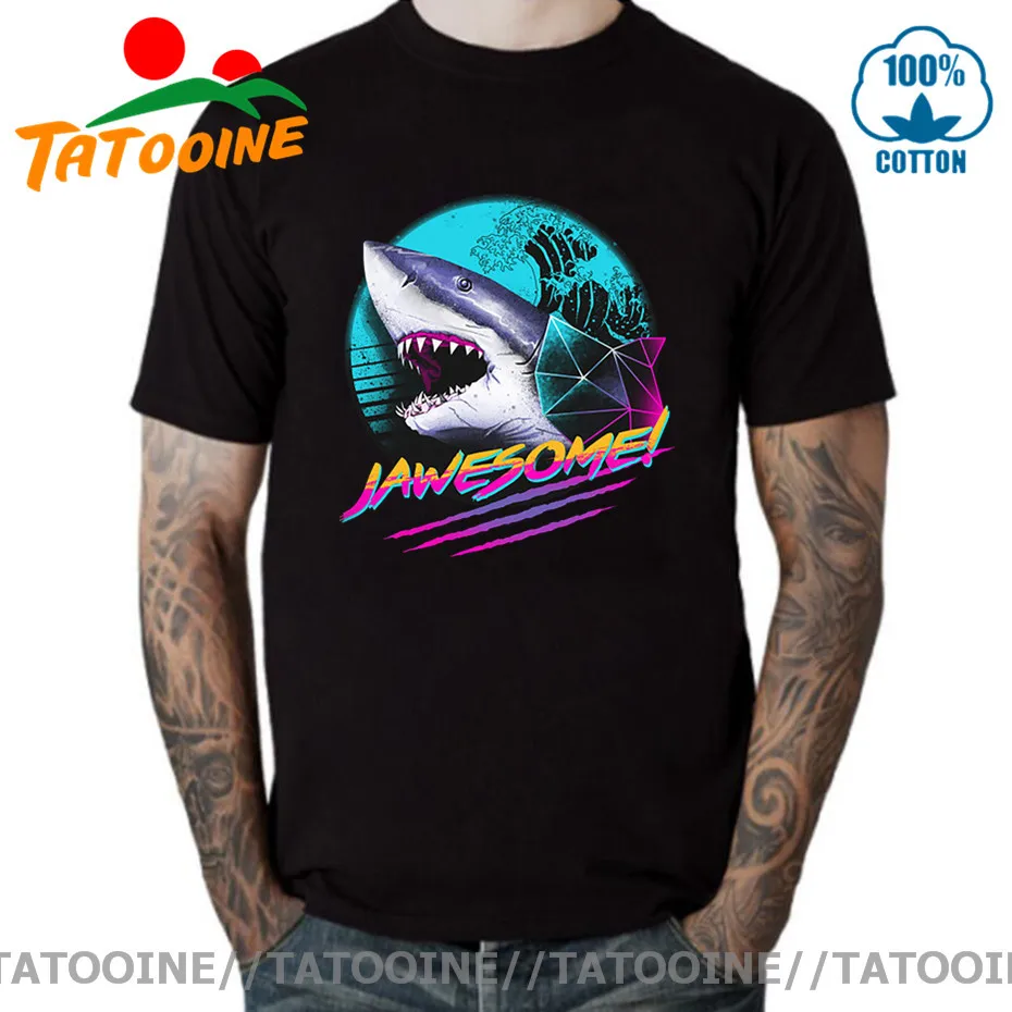 Винтажная Jawesome Футболка Мужская Ретро неоновая инфузированная Synthwave
