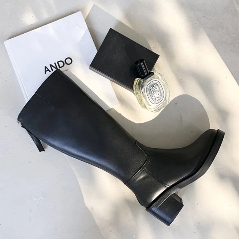 

BELEECOM 2019 Autumn and Winter New Style Women's and Knee High-heeled Boots Fashionable Hitchhiker Boots