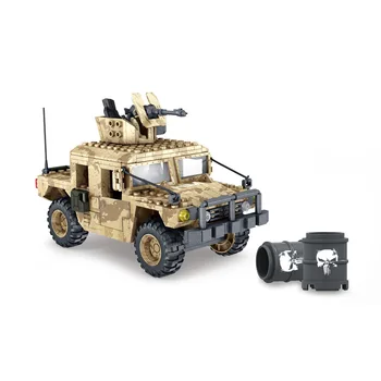 

2020 New arrive Desert Hummer Jeep Military with 2 figure Toys Compatible with Building Blocks Around People 5.5cm for kid gifts