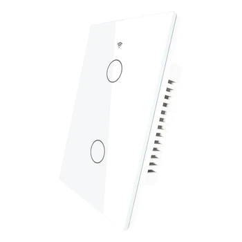 

WiFi Smart Wall Light Switch US Type Glass Panel RF433 Smart Life Tuya APP Remote Control Works with Alexa Google Home