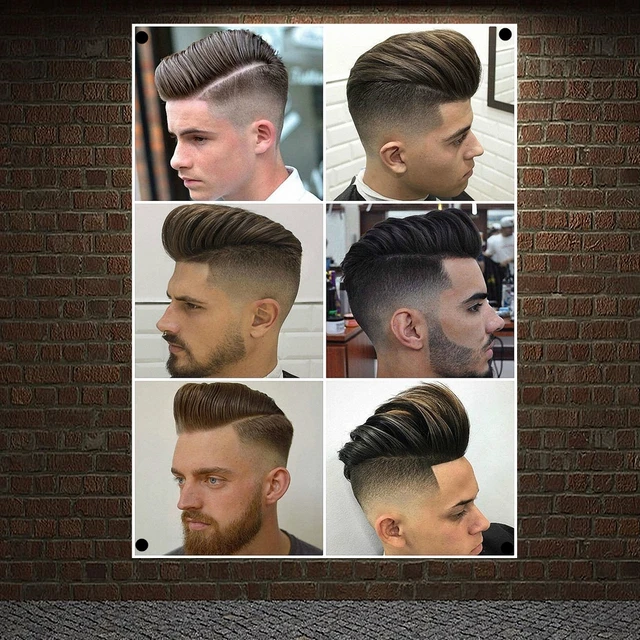 Men's Short Side Hairstyles Art Poster Wall Chart Barber Shop Decor Banner  Flag | eBay