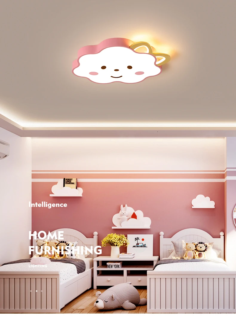 Ceiling Lights for living room Bedroom lamparas de techo colgante moderna Cartoon Cute pink white led ceiling lamp for baby girl