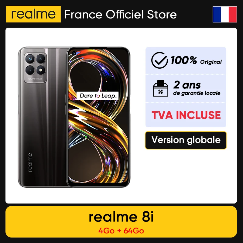 Смартфон realme 8i телефон 4 Гб + 64 ГБ Процессор MTK Helio G96 120 Гц экран 6 дюйма FHD тройная