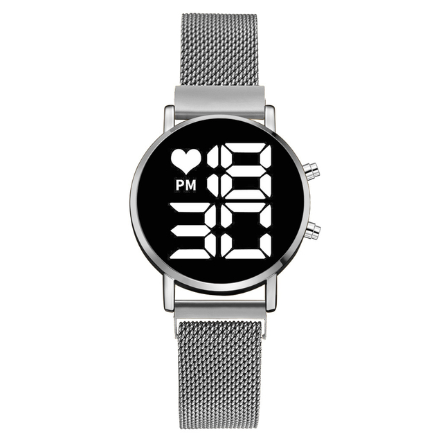 Digital Magnet Watches For Women Rose Gold Dress LED Ladies Quartz Wrist Watch Female Clock Relogio Feminino Dropshipping