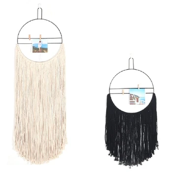 

FashionMacrame Wall Hanging Tapestry Cotton Rope Tassel Hand Woven Bohemian Tapestry Geometric Art Living Room Home Decor