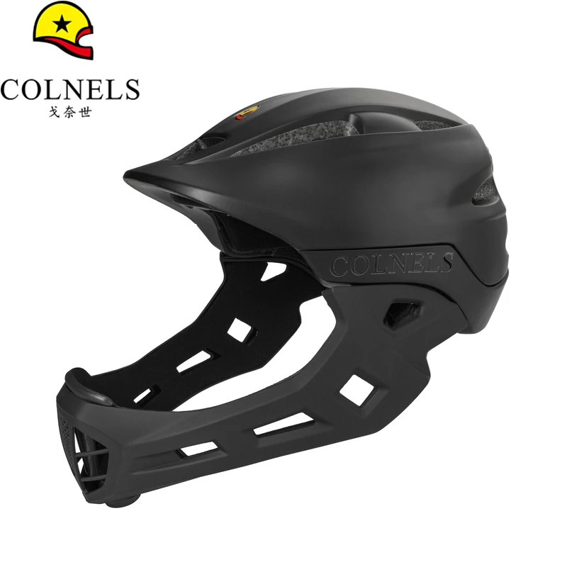 COLNELS 2 Use Kid Detachable Helmets LED Boys Girls Bicycle Helmet Children Full Face Bike Cycling Helmets MTB Cascos Ciclismo