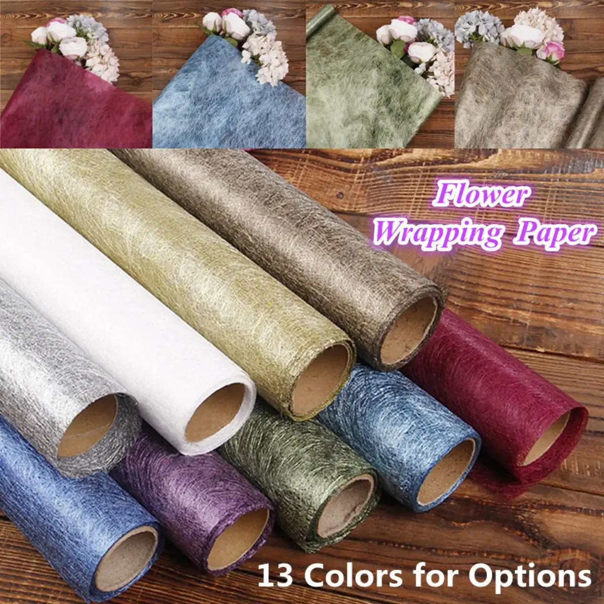 

Roll Colorful Flower Packaging Paper Present Paper Bouquet Florist Supplies Christmas Gift Packing Wrapping Craft Paper Wedding