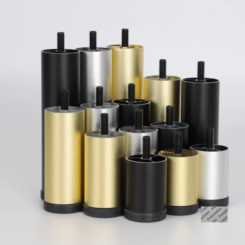 4Pcs Dia.38mm Round Aluminum Alloy Furniture Cabinet Cupboard Sofa Bed Washing Machine Leg Levellig Feet Thread Bolt Mount