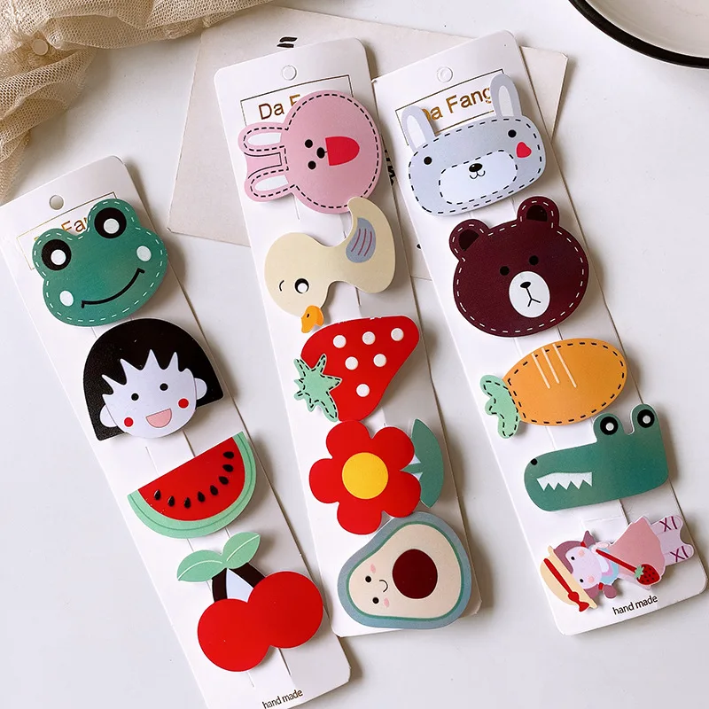 

5 Pcs/set Korean Children Colorful Cute Cartoon Fruit Flower Animal BB Clip Sweet Girl Princess Barrettes Hair Accessories