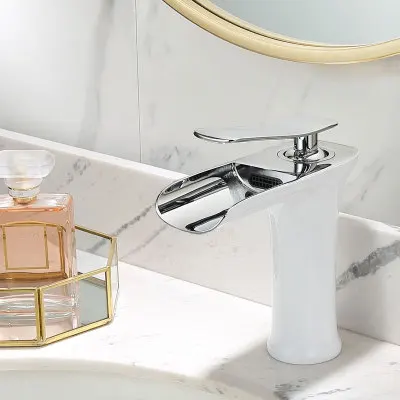 Silver short Смеситель для горячей и холодной воды, кран для раковины с одним отверстием для ванной комнаты, кран для раковины - Цвет: Silver short