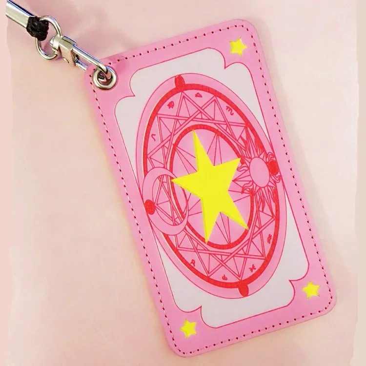 

Card Captor Sakura аниме из искусственной кожи автобусная карта карман для удостоверения личности-IC студентов плата за питание Длинная лента для карт из искусственной кожи Съемный ремень из мультфильма для сумки рюкзака