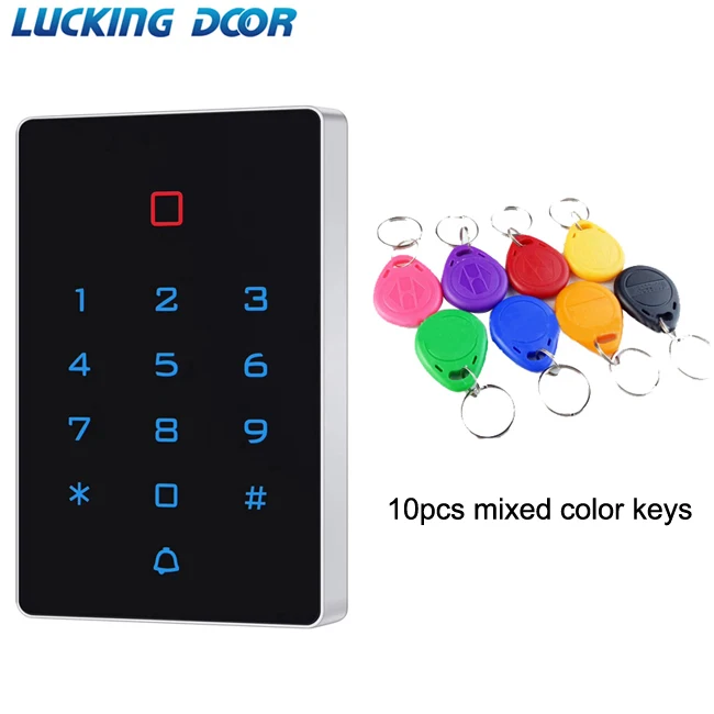 AC and 10 color Key Подсветка сенсорная 125 кГц RFID карта контроля доступа клавиатура EM кард-ридер Дверной замок открывалка wiegand 26 выход анти-разборная сигнализация - Цвет: AC and 10 color Key