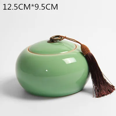 12.5CM X 9.5CM10 Керамическая коробка для чая, банки для хранения сухофруктов, герметичные бутылки, аксессуары для чая, коллекция пуэр тигуаньинь, подарочная коробка - Цвет: 12.5CM X 9.5CM10