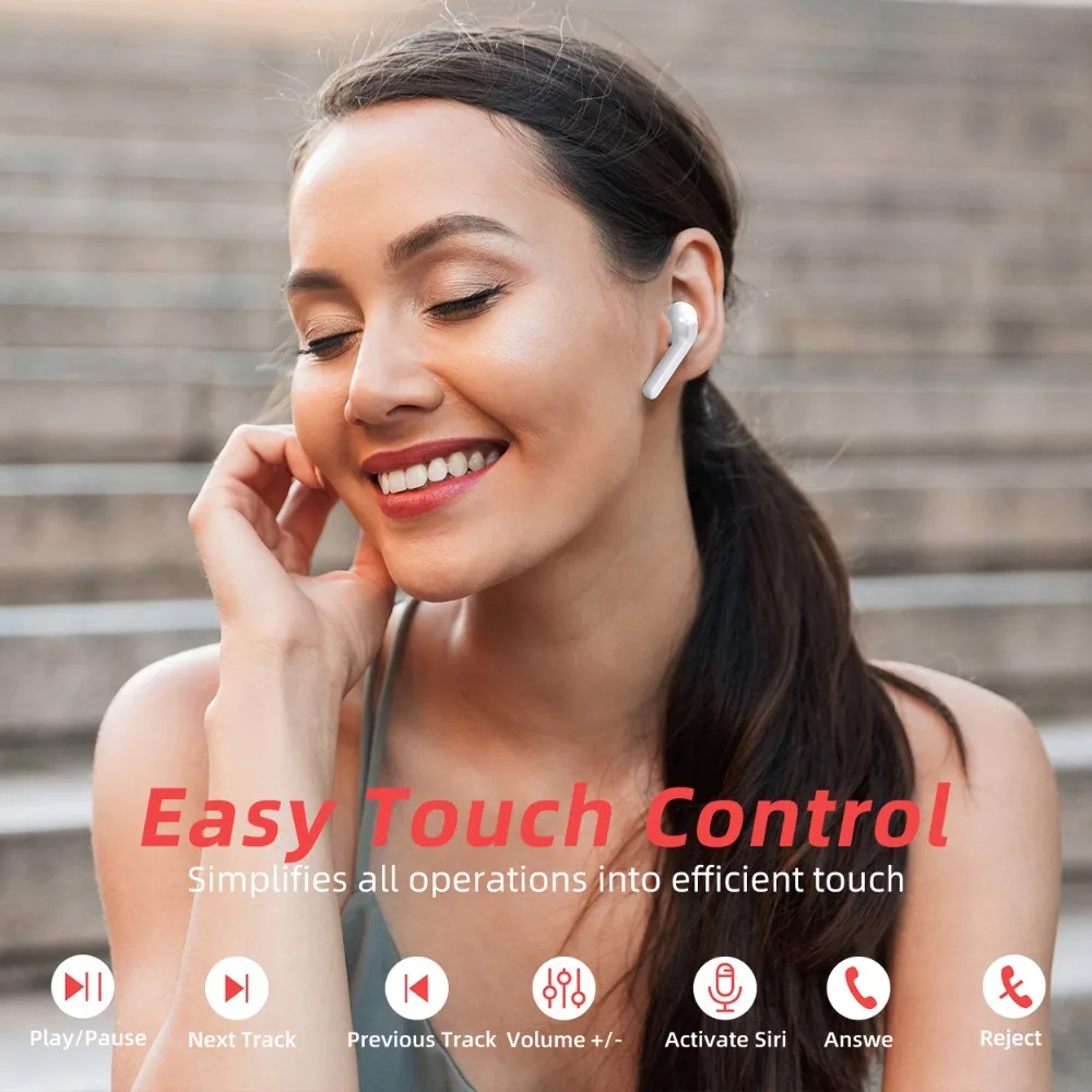 Mpow M21 TWS Earphone Bluetooth 5.0 Wireless Headphones 18 Hours Playing Tiem With Charging Case Touch Control Earbuds For Phone (1)