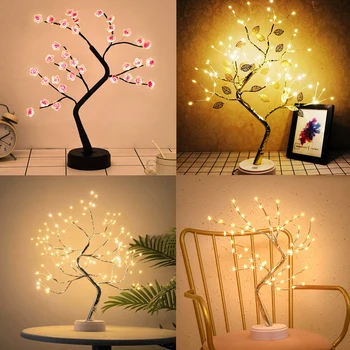 

LED USB DIY Artificial Light Tree Lamp Touch Switch Tabletop Bonsai Tree Light Christmas Home Decoration For Kids Bedroom D30