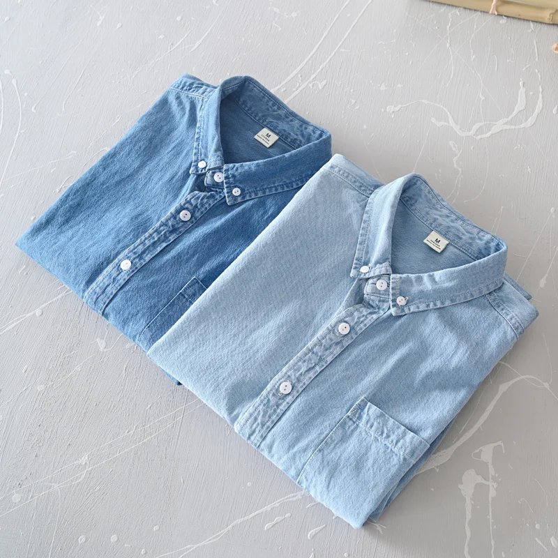 Classic casual Denim shirt spring autumn Comfortable thin solid tops men clothing long sleeve soft jeans shirts denim shirt,long sleeve shirt,men casual shirt