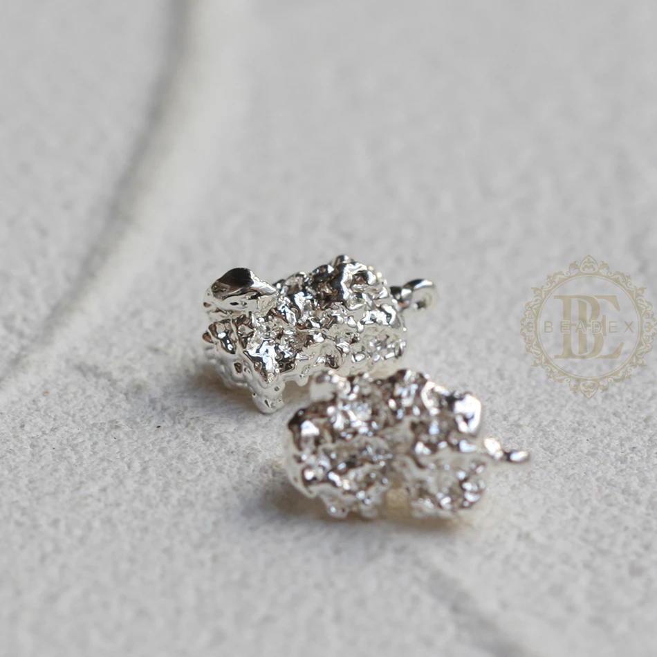 Premium Plated Solid Brass Nugget - 13x7mm