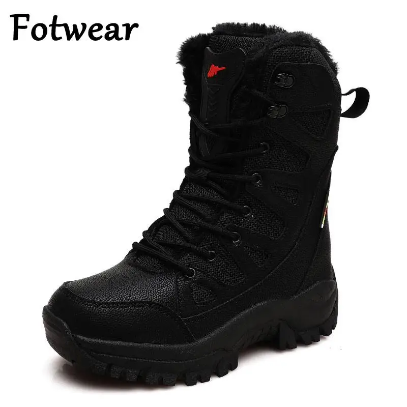 Combat Boots Work-Shoes Waterproof Winter Men Tactical-Footwear Rubber Warm Outdoor Unisex