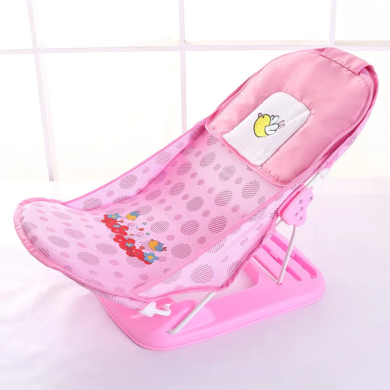 Pink Складная детская ванночка, подушка для купания младенцев, кресло, Детские сети для душа, подушка для ванны, поддержка - Цвет: Pink