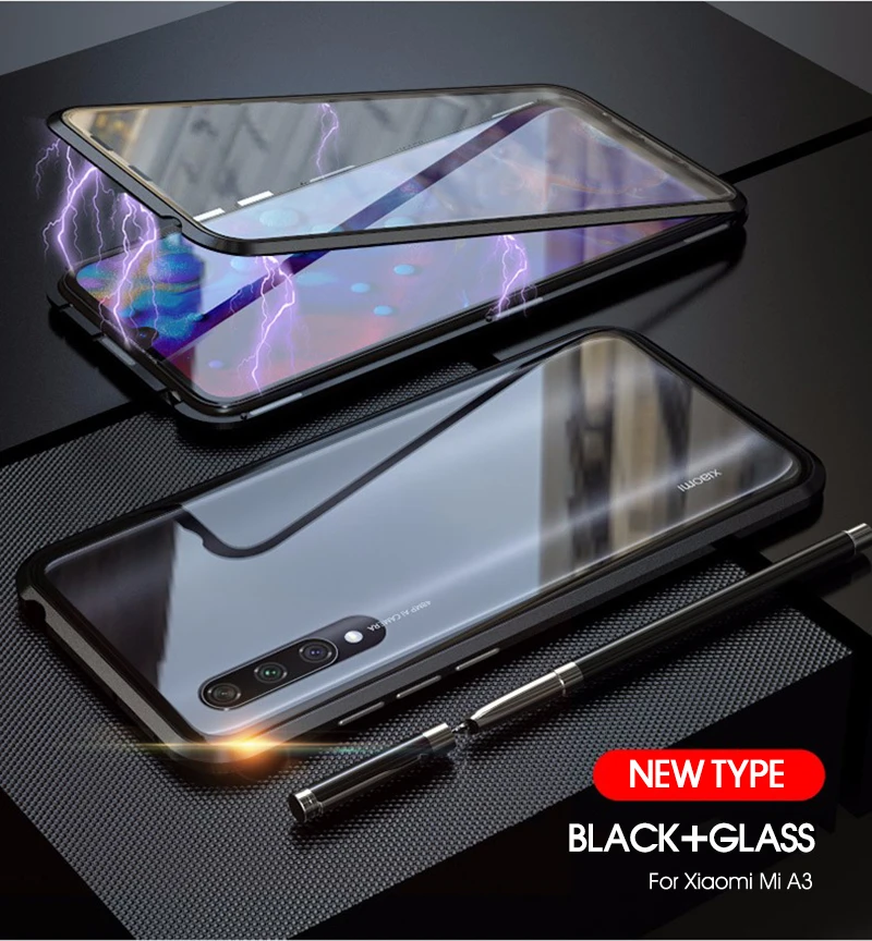 Чехол с магнитной адсорбцией 360, металлический чехол для Xiaomi mi A2, двусторонний чехол из закаленного стекла для Xiao mi A2 mi A2, Fundas Capa