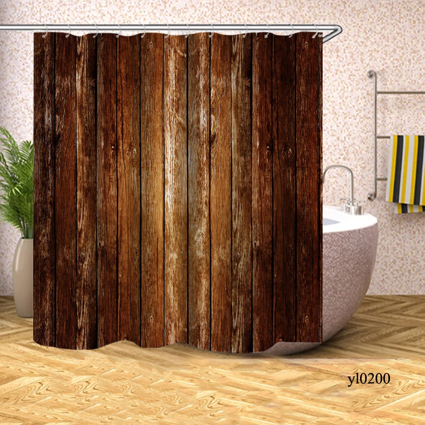 Pattern 8 3D занавеска для душа в ванную, Деревянный Рисунок кирпича, водонепроницаемая занавеска для ванной, занавеска для ванны, крышка для купания, большой широкий 12 крючков - Цвет: Pattern 8