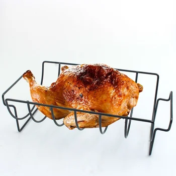 

Barbecue Rib Roast Rack Stand Non-Stick Rib Shelf Stainless Steel Chickens Leg Drumstick Grill Holder Kitchen BBQ Accessories