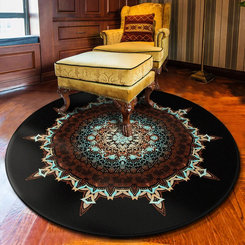 Персидский стиль, коврик для гостиной, коврик для спальни, украшение дома, коврик для йоги Laday's, детский игровой коврик для ползания, круглая мандала, ковер для гостиной