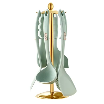 

7pcs Cooking Utensil Set Dishwasher Safe Silicone Kitchen Supplies Hanging Heat Resistant Non Stick Spatula Spoon Kitchenware